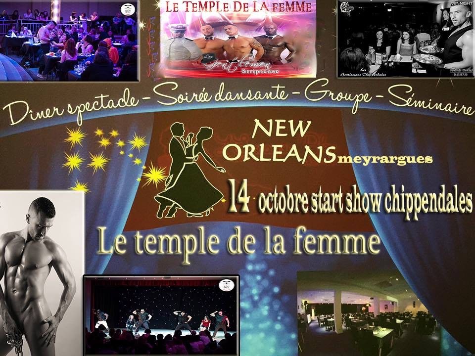 Show chippendales Les Gentlemen lors du dîner-spectacle New Orleans à Meyrargues en PACA